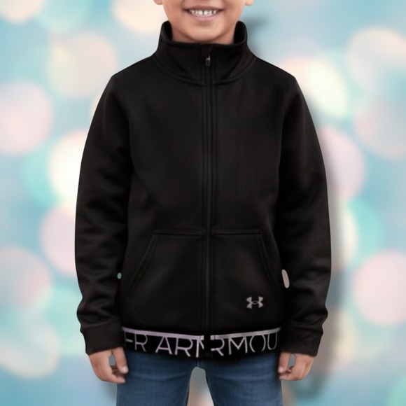 Under Armour Other - Under Armour Boy’s Black Gray Athletic Zip Sweatshirt Size S